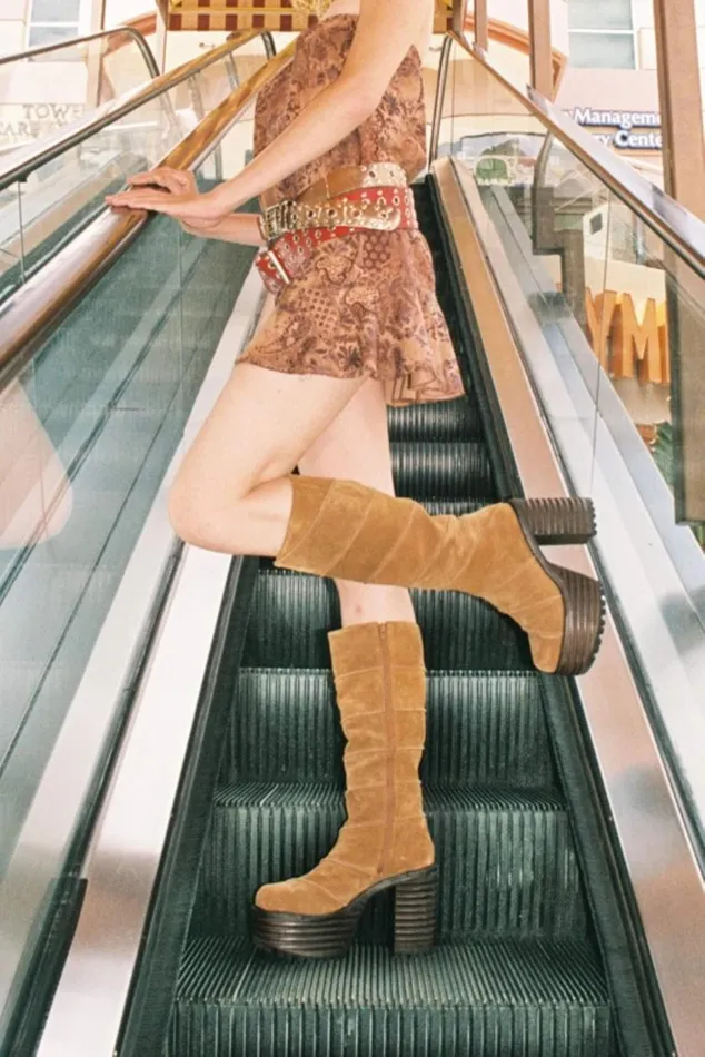 Women Boot Jeffrey Campbell CHERRYPIE Tan Oiled Suede