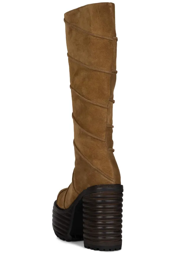 Women Boot Jeffrey Campbell CHERRYPIE Tan Oiled Suede