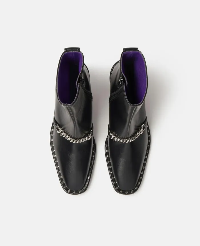 Women Boots Stella McCartney Falabella Mid Heel Ankle Boots Black Women Boots Stella McCartney Falabella Mid Heel Ankle Boots Black