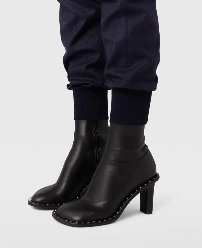 Women Boots Stella McCartney Ryder Heeled Sock Boots Midnight Black