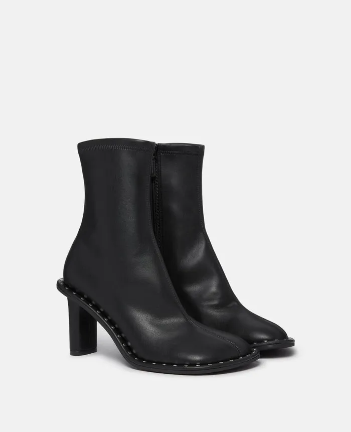 Women Boots Stella McCartney Ryder Heeled Sock Boots Midnight Black
