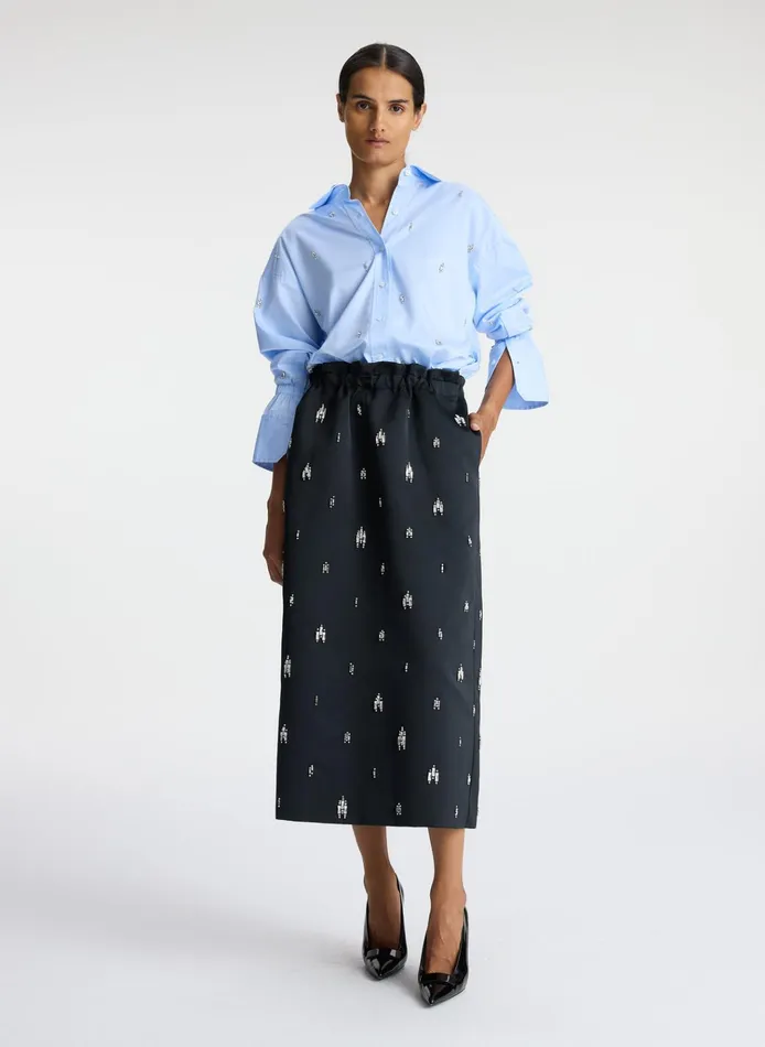 Women Bottoms ALC Alexia Embellished Midi Skirt Black