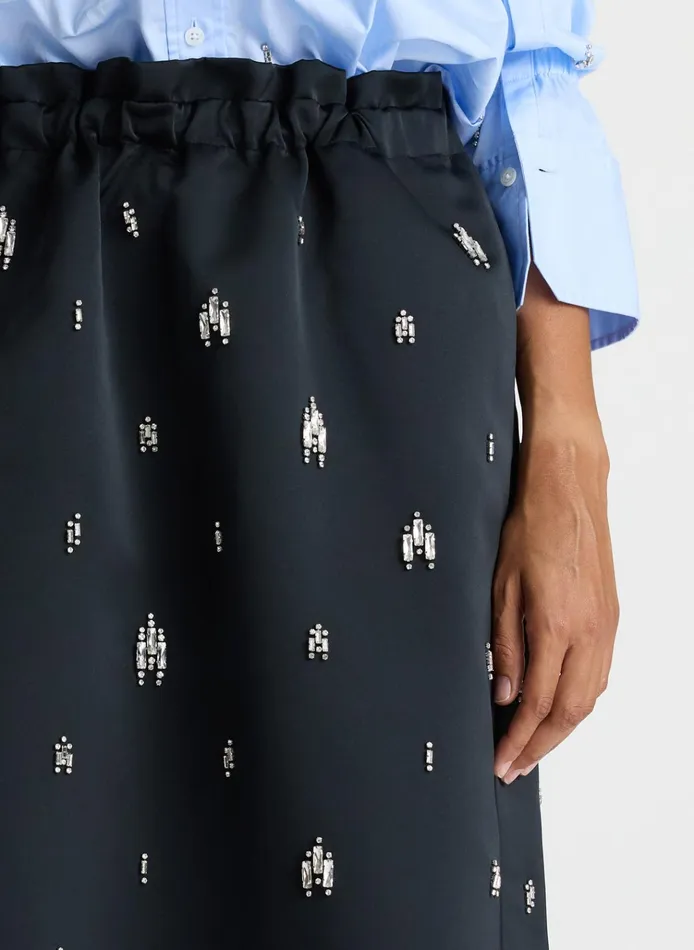 Women Bottoms ALC Alexia Embellished Midi Skirt Black