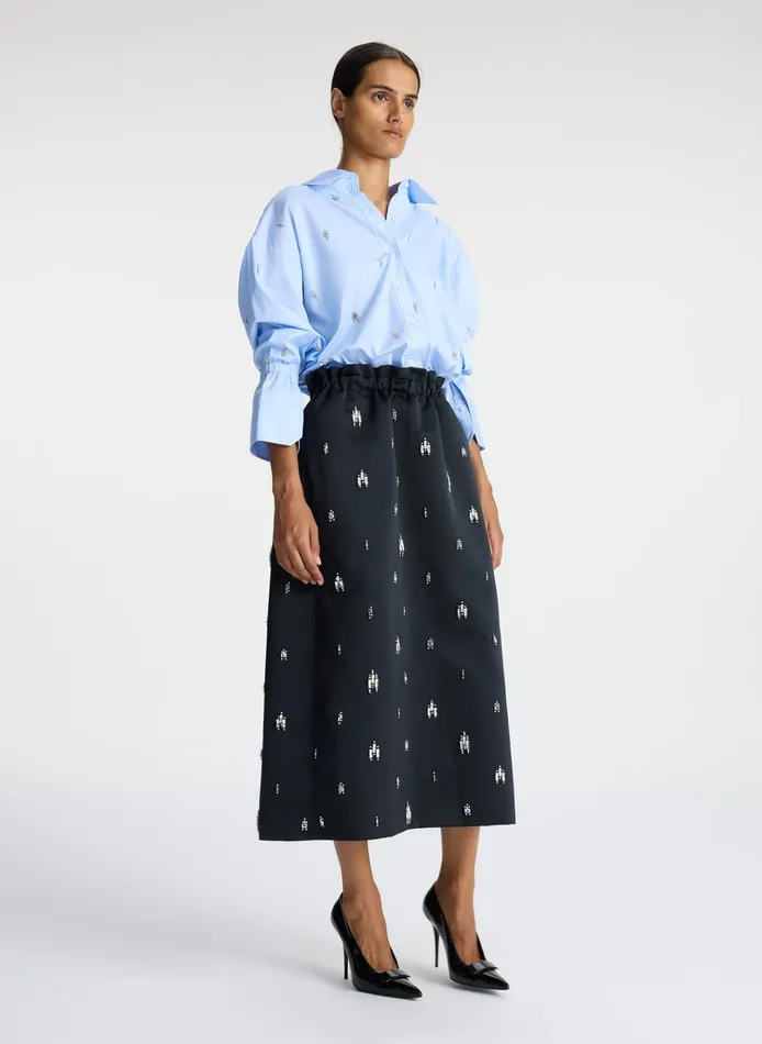 Women Bottoms ALC Alexia Embellished Midi Skirt Black