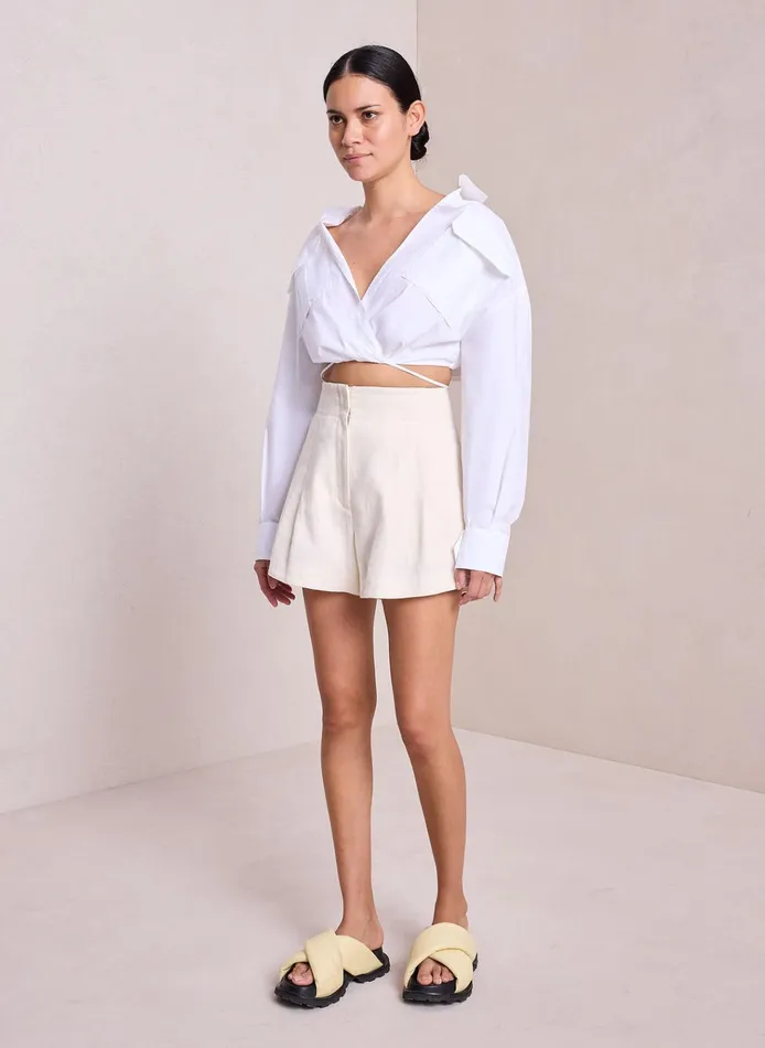 Women Bottoms ALC Bennett Linen Short Ecru