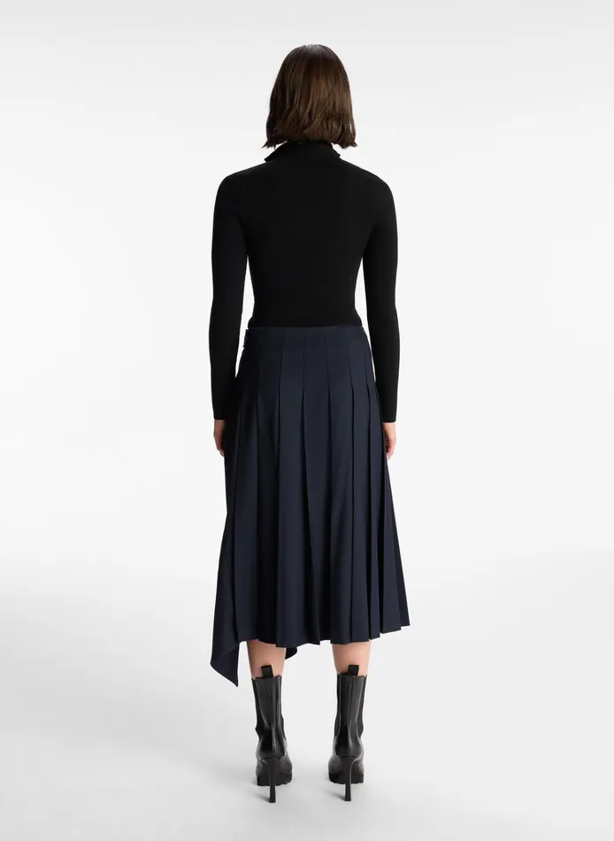 Women Bottoms ALC Wayland Pleated Midi Skirt Navy