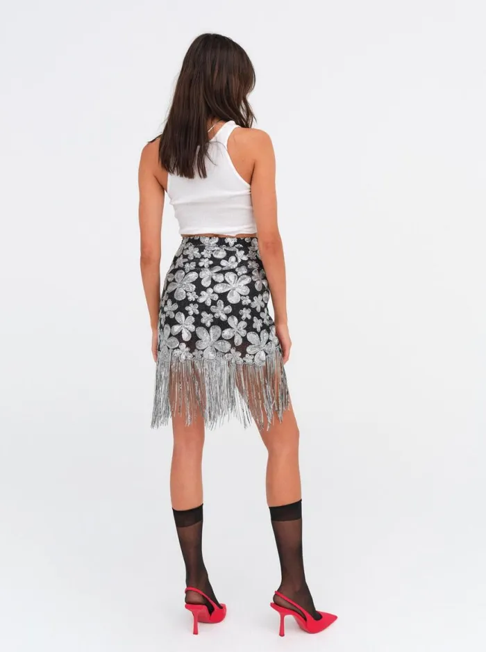 Women Bottoms For Love and Lemons Colette Mini Skirt Silver Women Bottoms For Love and Lemons Colette Mini Skirt Silver