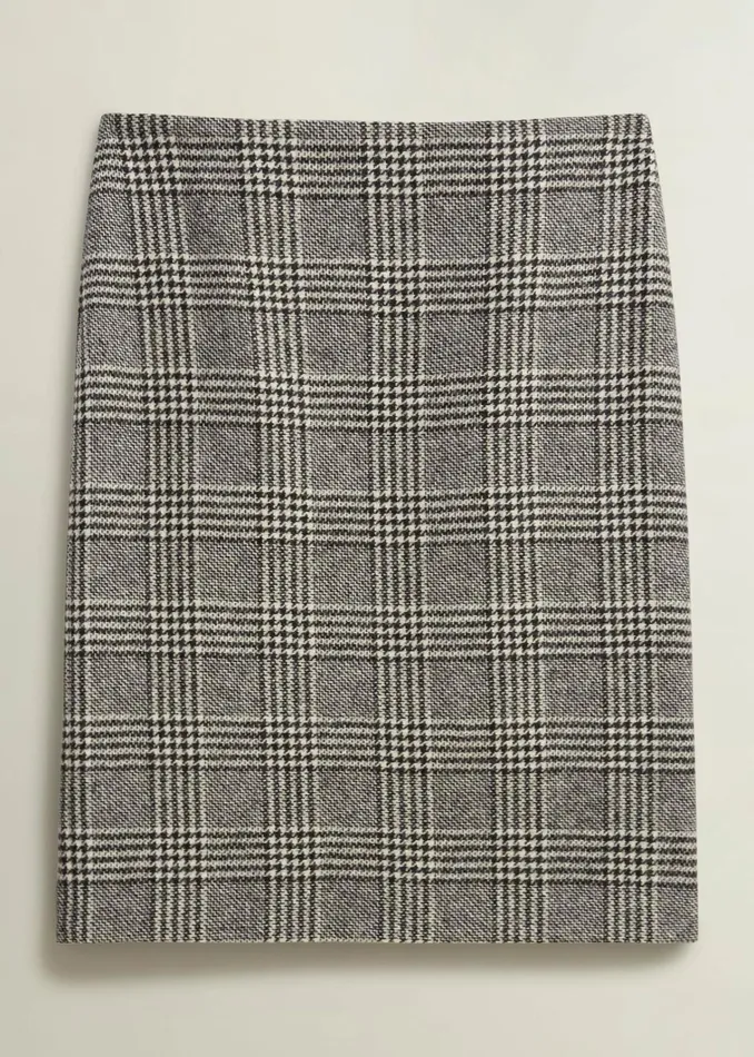 Women Brea Wool Skirt Black White Hobbs Skirts