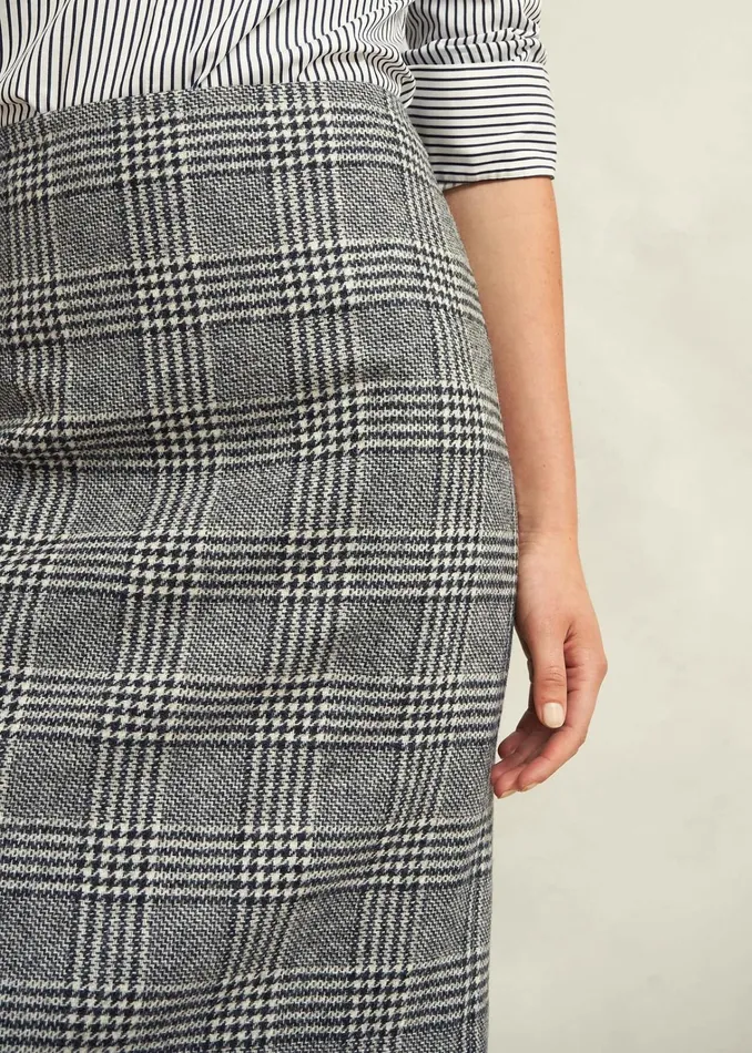 Women Brea Wool Skirt Black White Hobbs Skirts