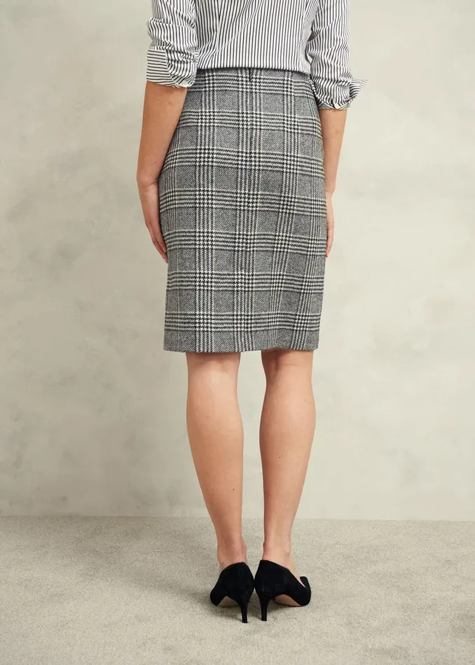 Women Brea Wool Skirt Black White Hobbs Skirts
