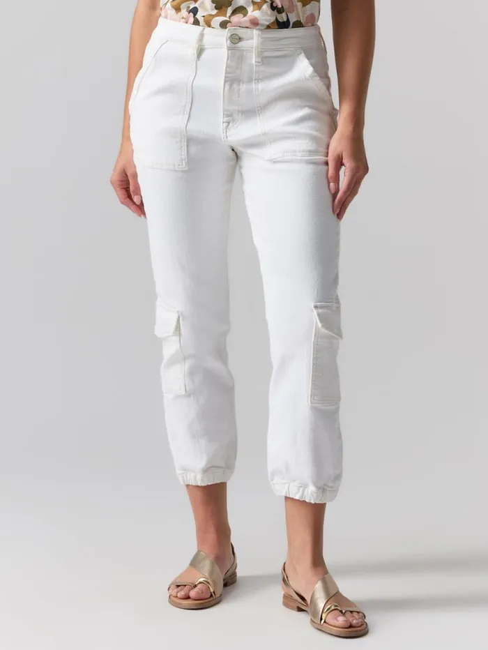Women Brooklyn Cargo High Rise Pant Chalk Sanctuary Clothing Pants