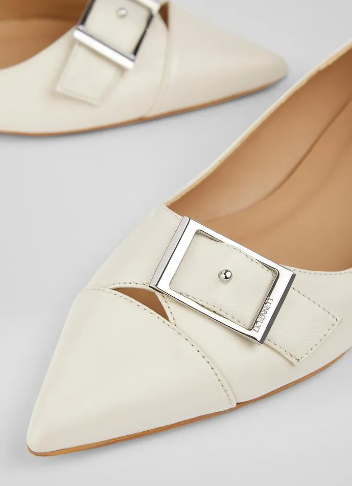 Women Brynn White Leather BuckleDetail Flats Off White LKBennett Flats Women Brynn White Leather BuckleDetail Flats Off White LKBennett Flats