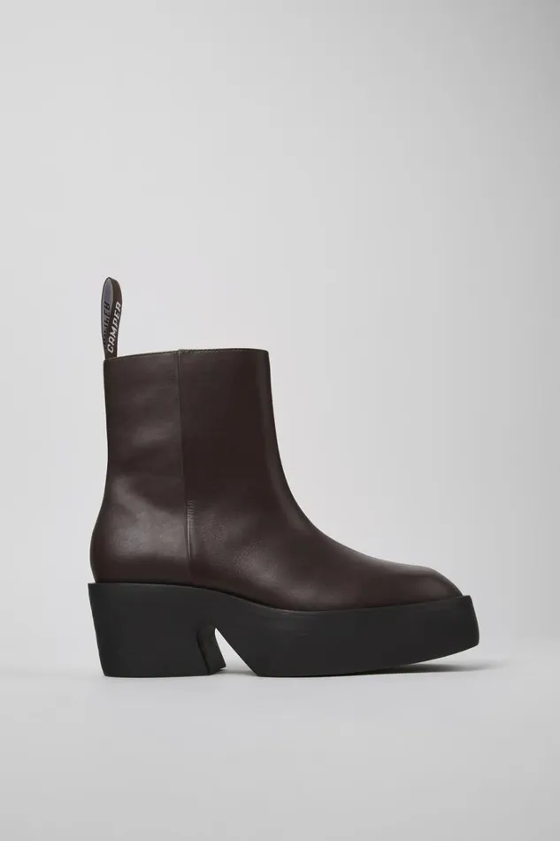 Women Camper Ankle Boots Billie Brown Leather Boots Women Camper Ankle Boots Billie Brown Leather Boots