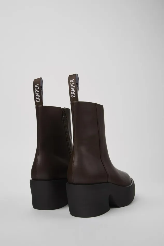 Women Camper Ankle Boots Billie Brown Leather Boots Women Camper Ankle Boots Billie Brown Leather Boots