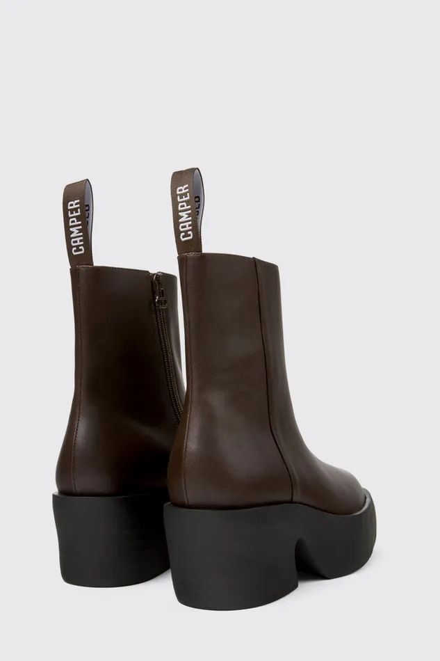 Women Camper Ankle Boots Billie Brown Leather Boots Women Camper Ankle Boots Billie Brown Leather Boots