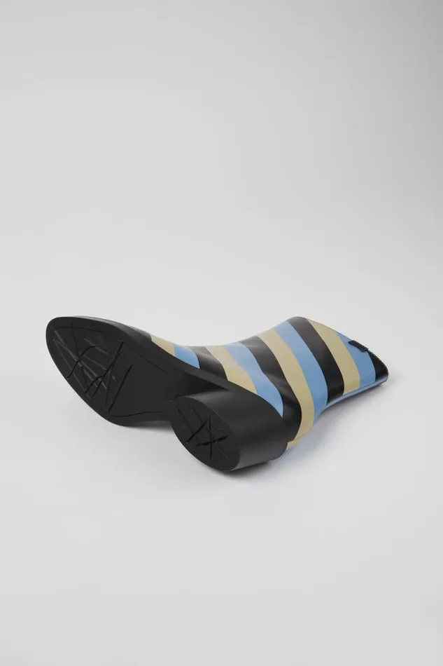Women Camper Ankle Boots Bonnie Multicolored Striped Leather Boots Women Camper Ankle Boots Bonnie Multicolored Striped Leather Boots