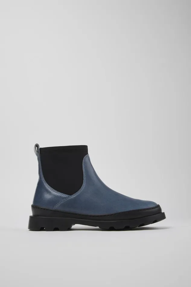 Women Camper Ankle Boots Brutus Gray Leather And Textile Ankle Boots Women Camper Ankle Boots Brutus Gray Leather And Textile Ankle Boots