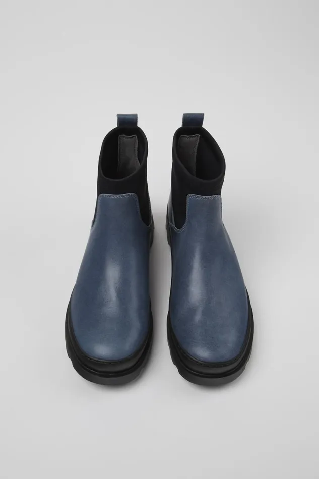 Women Camper Ankle Boots Brutus Gray Leather And Textile Ankle Boots Women Camper Ankle Boots Brutus Gray Leather And Textile Ankle Boots