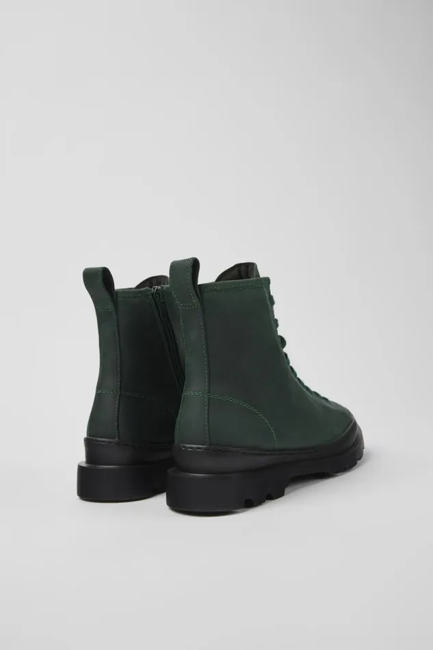 Women Camper Ankle Boots Brutus Green Nubuck Laceup Boots Women Camper Ankle Boots Brutus Green Nubuck Laceup Boots