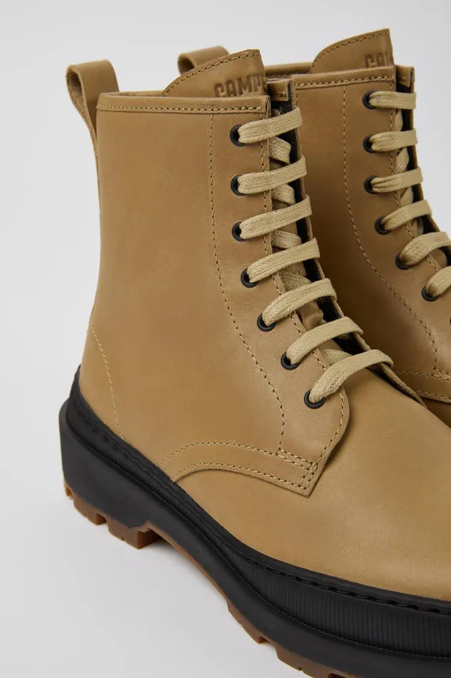 Women Camper Ankle Boots Brutus Trek MICHELIN Beige Leather Ankle Boots
