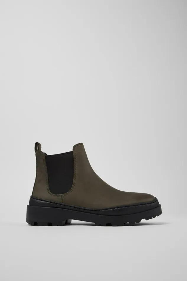 Women Camper Ankle Boots Brutus Trek MICHELIN Green Nubuck Ankle Boots
