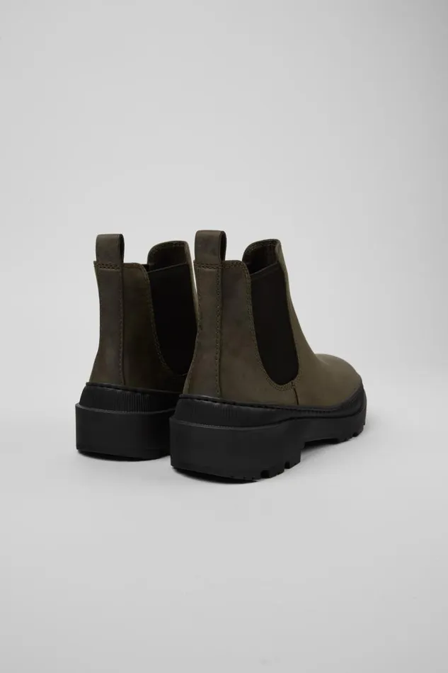 Women Camper Ankle Boots Brutus Trek MICHELIN Green Nubuck Ankle Boots