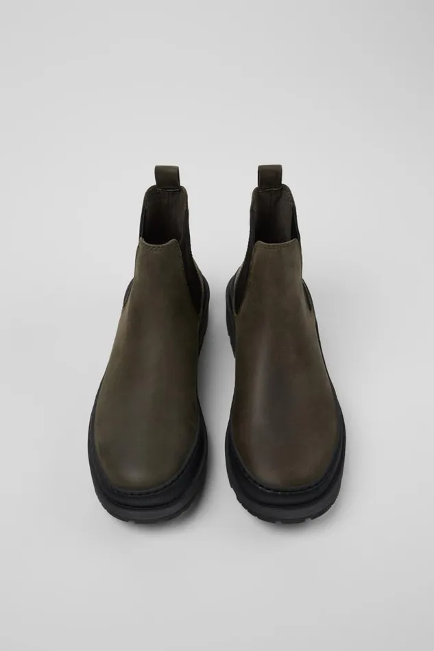 Women Camper Ankle Boots Brutus Trek MICHELIN Green Nubuck Ankle Boots