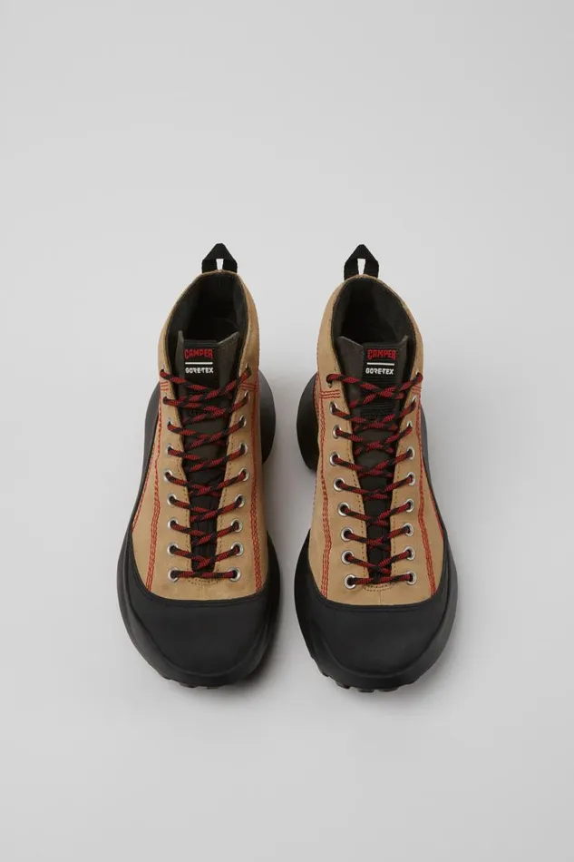 Women Camper Ankle Boots CRCLR GORETEX Beige Nubuck And Textile Sneakers Women Camper Ankle Boots CRCLR GORETEX Beige Nubuck And Textile Sneakers