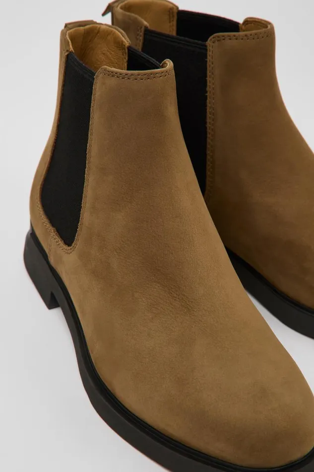 Women Camper Ankle Boots Iman Brown Nubuck Chelsea Boots