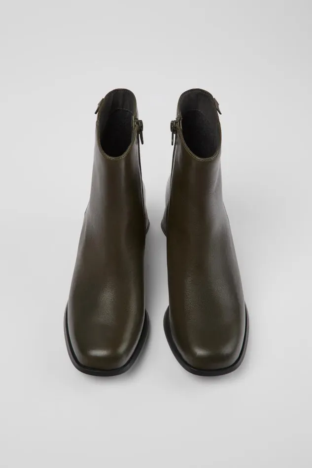 Women Camper Ankle Boots Kiara Green Leather And Recycled PET Boots Women Camper Ankle Boots Kiara Green Leather And Recycled PET Boots