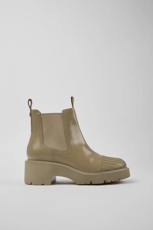 Women Camper Ankle Boots Milah Beige Leather Chelsea Boots Women Camper Ankle Boots Milah Beige Leather Chelsea Boots