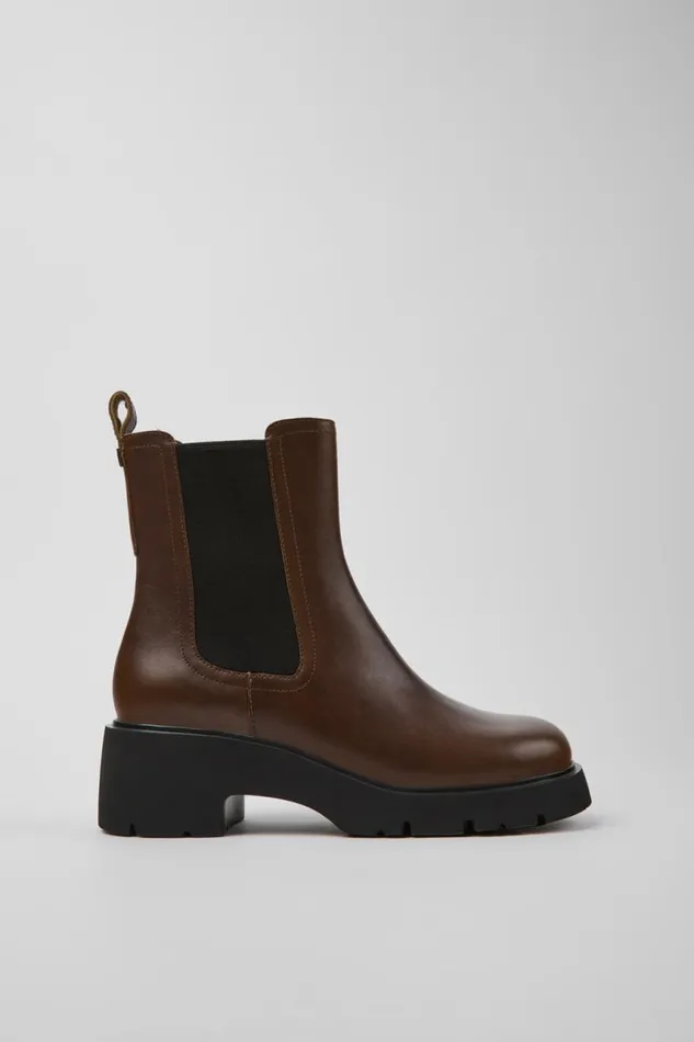 Women Camper Ankle Boots Milah Brown Leather Chelsea Boots Women Camper Ankle Boots Milah Brown Leather Chelsea Boots