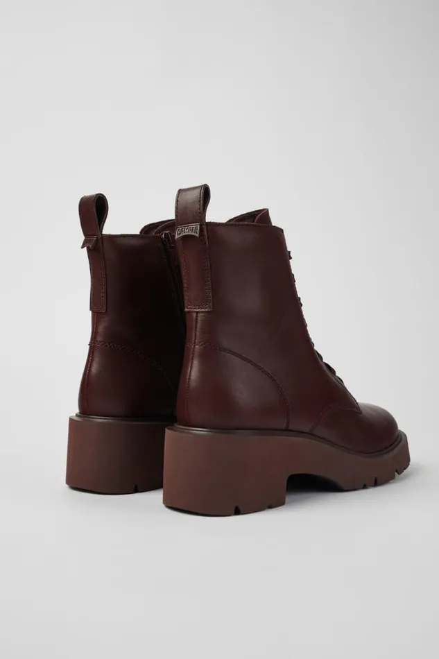 Women Camper Ankle Boots Milah Burgundy Laceup Boots Women Camper Ankle Boots Milah Burgundy Laceup Boots