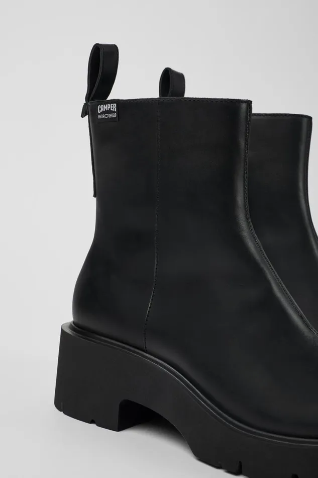 Women Camper Ankle Boots Milah HYDROSHIELD Black Leather Boots