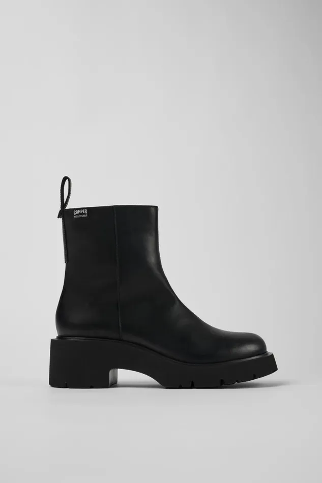Women Camper Ankle Boots Milah HYDROSHIELD Black Leather Boots Women Camper Ankle Boots Milah HYDROSHIELD Black Leather Boots