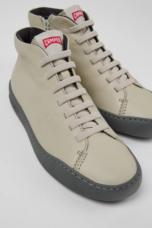 Women Camper Ankle Boots Peu Touring Gray Leather Ankle Boots