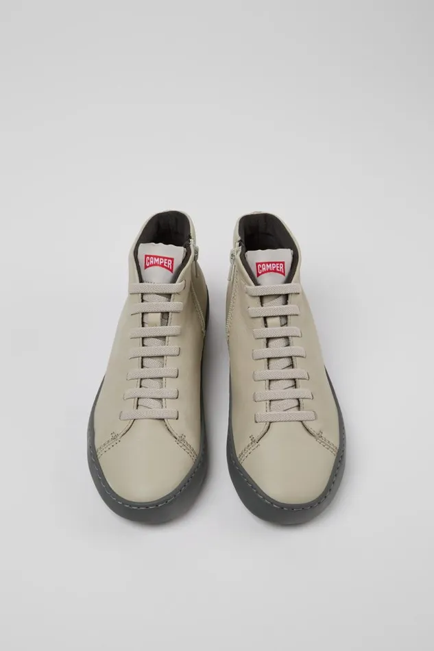 Women Camper Ankle Boots Peu Touring Gray Leather Ankle Boots
