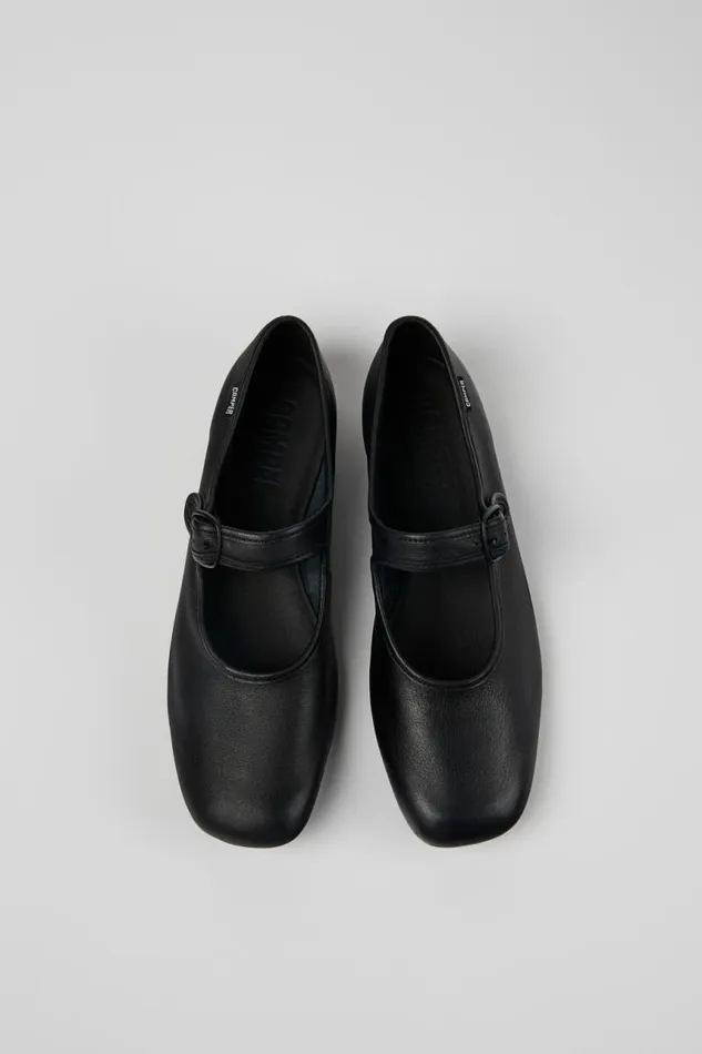Women Camper Ballerinas Casi Myra Black Leather Shoe Women Camper Ballerinas Casi Myra Black Leather Shoe