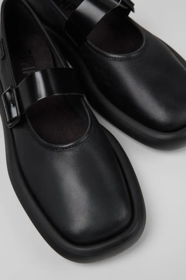 Women Camper Ballerinas Onda Black Leather Shoes