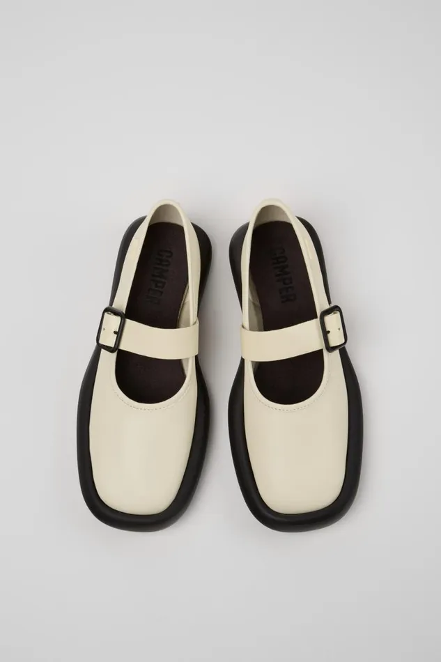 Women Camper Ballerinas Onda White Leather Mary Jane Women Camper Ballerinas Onda White Leather Mary Jane
