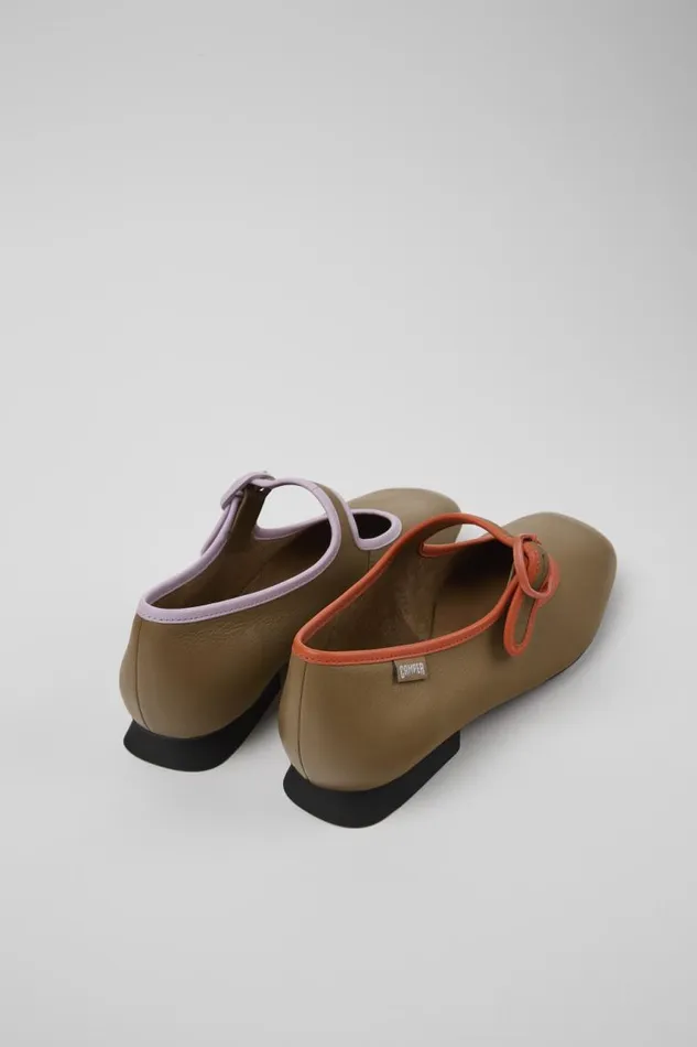 Women Camper Ballerinas Twins Brown Leather Ballerinas Women Camper Ballerinas Twins Brown Leather Ballerinas
