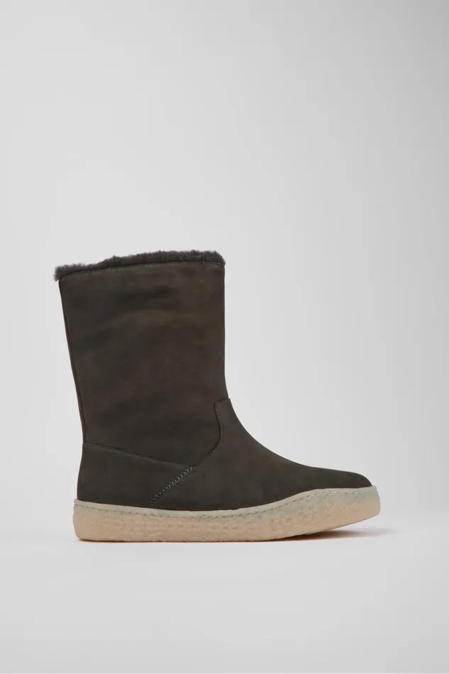 Women Camper Boots Peu Terreno Gray Nubuck Boots Women Camper Boots Peu Terreno Gray Nubuck Boots