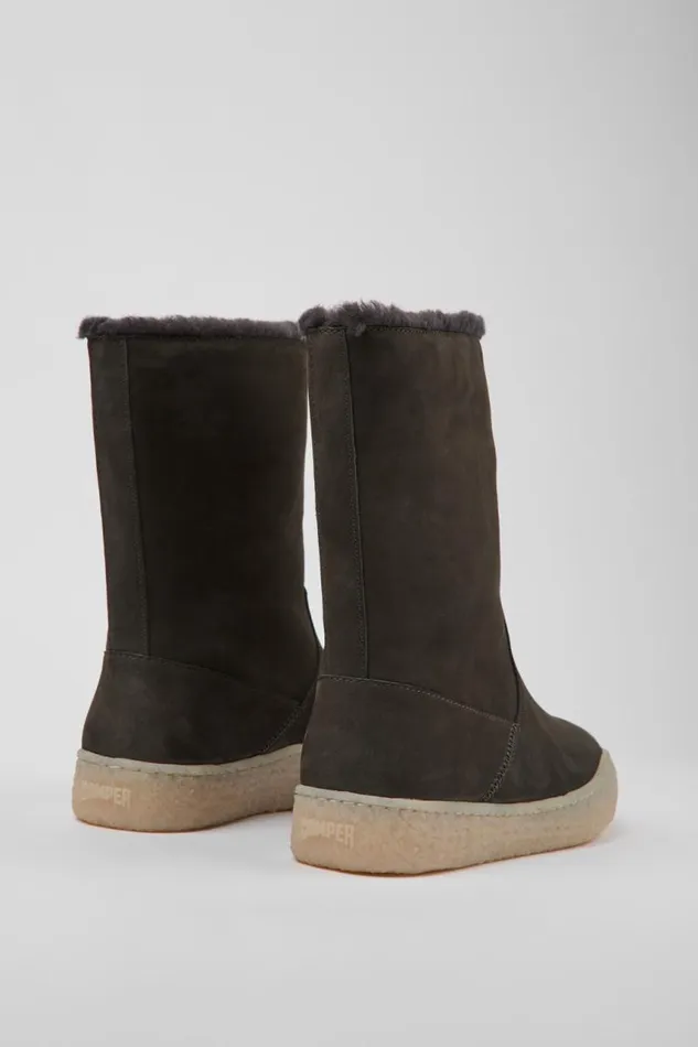 Women Camper Boots Peu Terreno Gray Nubuck Boots Women Camper Boots Peu Terreno Gray Nubuck Boots