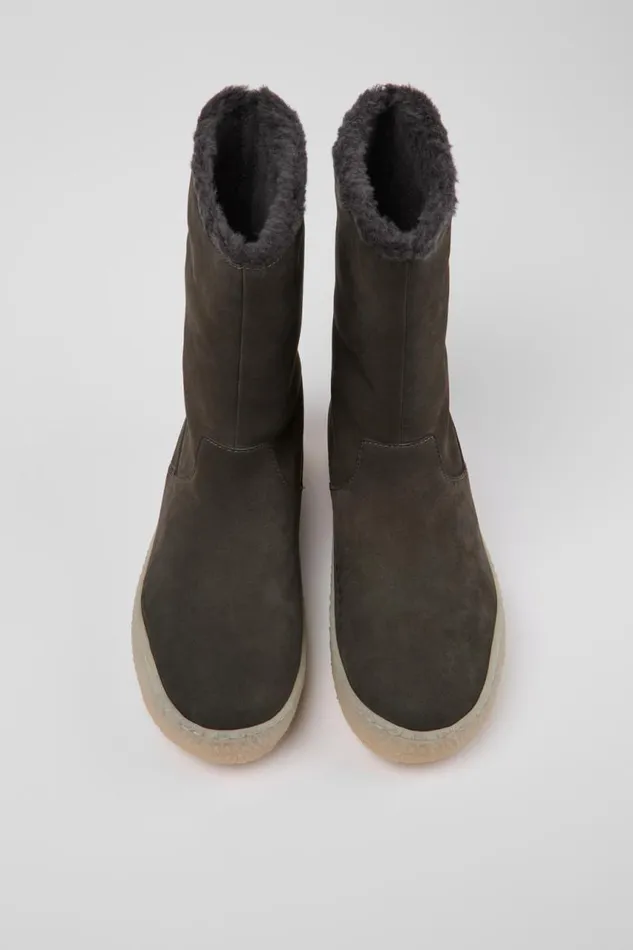 Women Camper Boots Peu Terreno Gray Nubuck Boots Women Camper Boots Peu Terreno Gray Nubuck Boots
