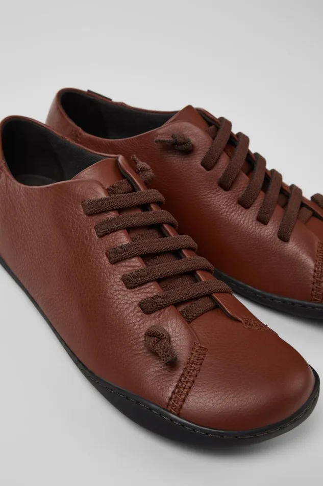 Women Camper Casual Shoes Peu Red Leather Shoes