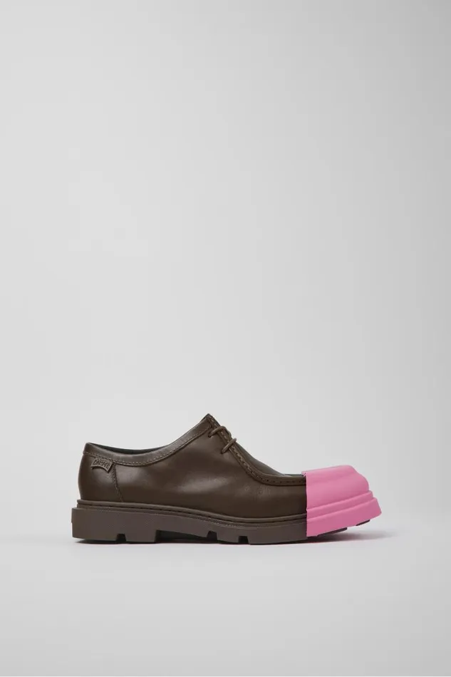 Women Camper Flat Shoes Junction Brown Leather Shoes Women Camper Flat Shoes Junction Brown Leather Shoes