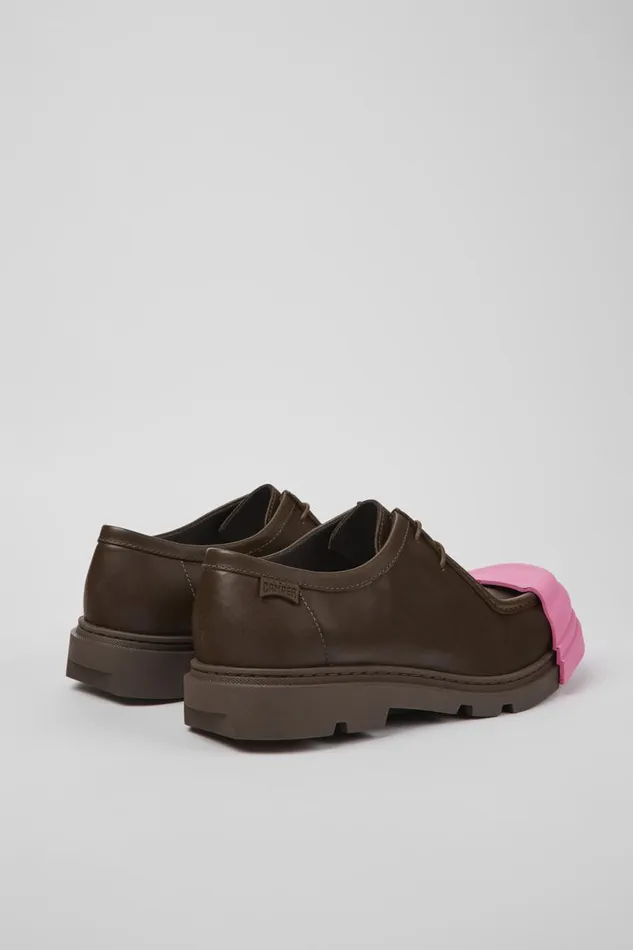 Women Camper Flat Shoes Junction Brown Leather Shoes Women Camper Flat Shoes Junction Brown Leather Shoes