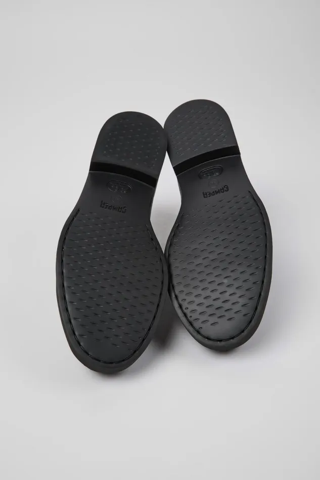 Women Camper Flat Shoes Twins Black Leather Shoes