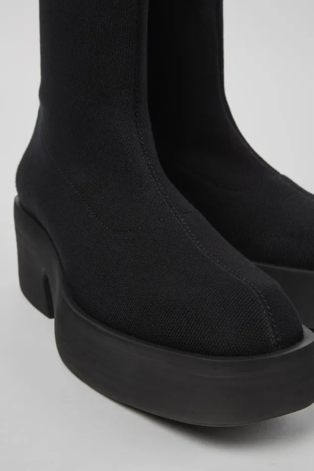 Women Camper Formal Shoes Billie TENCEL Black Textile Boots