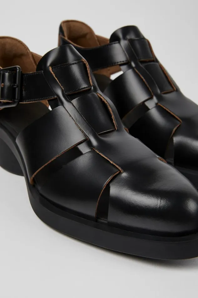 Women Camper Formal Shoes Bonnie Black Leather Sandal